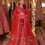Crepe Lehenga with Handwork Dabke & Moti Embellishments