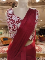 Drapped Skirt with Embroidered Top - Image 2