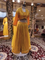 Party Wear Yellow Lehenga in Organza Fabric - Image 4
