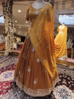 Designer Yellow Lehenga in Shimmer Tissue Fabric - Image 4