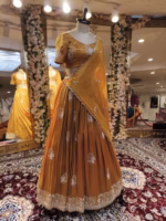 Designer Yellow Lehenga in Shimmer Tissue Fabric - Image 5