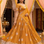 Designer Yellow Lehenga in Shimmer Tissue Fabric