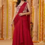 Drapped Skirt with Embroidered Top