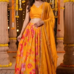 Floral Lehenga with Draped Blouse