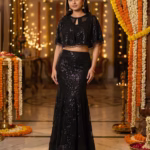 Fish Cut Lehenga With Cape