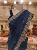 Hand Embroidered Uppada Silk Saree - Image 2