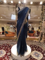 Hand Embroidered Uppada Silk Saree - Image 3