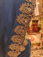 Hand Embroidered Uppada Silk Saree - Image 5