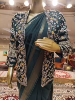 Uppada Satin Silk Saree with Jacket - Image 4