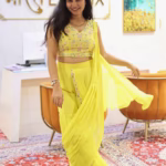 Indo-Western Dress with Draped Dupatta