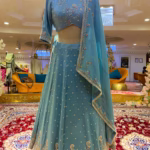 Designer Handcrafted Lehenga - Light Blue