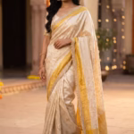Shimmer Tissue Saree with Lace Border