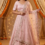 Handmade Bridal Lehenga in Raw Silk