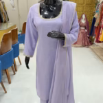 Lavender Mal Chanderi Suit Set with Katdana & Mirror Work